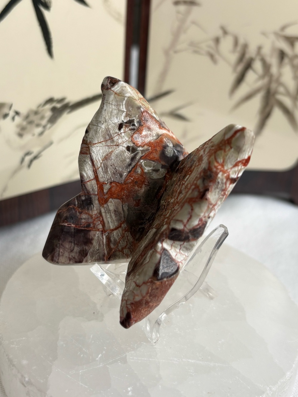 Money agate crystal butterfly carving